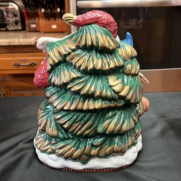 Santa And Friends Holiday Cookie Jar.  Vintage.  Very Pretty and well Done. - Picture 11 of 13